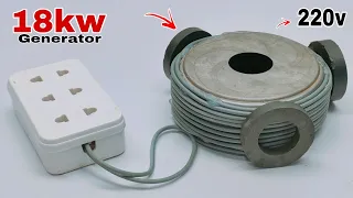 I turn big magnet and copper wire into220v 18000w best generator #freeenergy