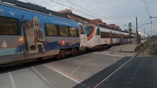 CRUCE  DE TRENES EN MONTCADA Y REIXAC  RENFE 463-465 CIVIA   Y RENFE 449 DOBLE MEDIA DISTANCIA