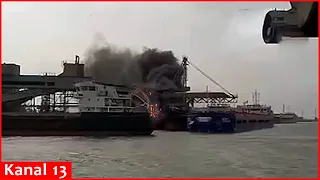 Strong fire occurs in a grain terminal in a port in Russia’s Rostov region