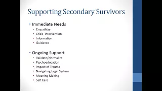 Supporting Secondary Survivors of Sexual Assault