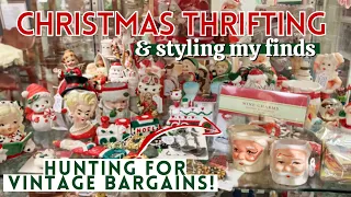 THRIFTING WITH ME & STYLED THRIFT HAUL | Vintage Christmas Home Decor