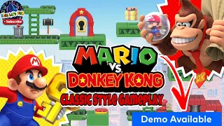 Classic Style MARIO VS DONKEY KONG Demo Gameplay on Nintendo Switch V1 #mario #donkeykong