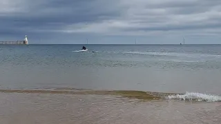 Seadoo GTi at Blyth beach 7/8/2022 with 4 year old Riaz at the throttle with his big bro on the back