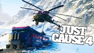 Derailing Trains With Sky Crane Helicopters Is Not Easy in Just Cause 4