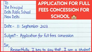 Application for full fees concession for school #applicationforfeeconcession #applicationforschool