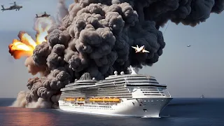 Iranian and Houthi Ka-52s destroy US cruise ships carrying elite troops and generals