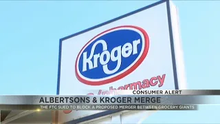 US sues to block merger of grocery giants Kroger and Albertsons, saying it could push prices higher