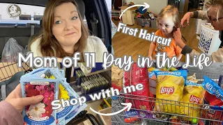 Spend the Day with Me, First Haircut & Shop with Me || Large Family Vlog