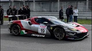 Ferrari 296 GT3 at the Nürburgring compilation - Amazing sound and Fly-Bys