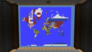 small scale world map in Minecraft showcase.