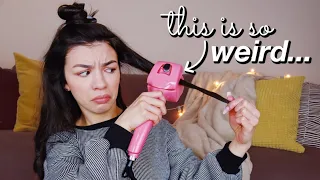 TRYING A REALLY WEIRD HAIR CURLING TOOL