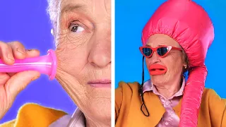 Grandma tested beauty gadgets! || AWESOME MAKEUP TRANSFORMATIONS