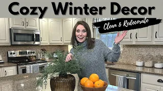 COZY WINTER KITCHEN CLEAN & REDECORATE AFTER CHRISTMAS | NEW KITCHEN DECOR 2023