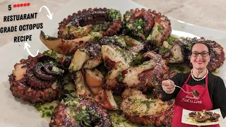 Grilled Octopus with Lemon and Herb Marinade.