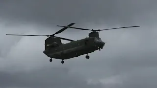 RAF Boeing CH-47 Chinook arriving Glasgow Airport