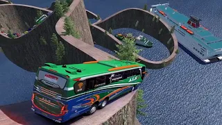 skilled bus Driving At Deadliest Roads Of World😱😱🥶Euro Truck Simulator 2