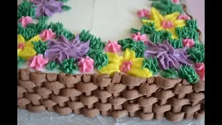 Dress up a Sheet Cake: Basket of Spring Flowers