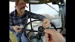 How to take apart John Deere steering wheel. Ready to install auto-steering GPS unit.