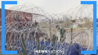 Migrants stuck between razor wire, river at Texas border | NewsNation Live