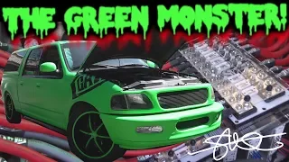 The Green Monster 30,000 WATT BASS Demo - 6 18" B2 Audio Subwoofers 16HZ Ultra LOWS