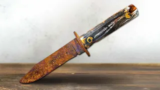 Rusty Bowie Knife Restoration