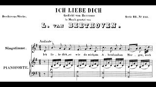 Ich liebe dich (G Major), Ludwig van Beethoven, Piano Accompaniment.