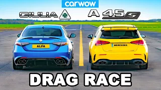 AMG A45 S v Alfa Romeo Giulia QV - DRAG RACE