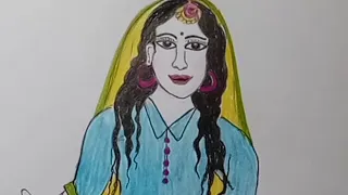 beautiful girl drawing#cute girl#Rajasthani culture