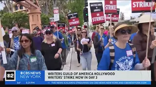 Third day of Hollywood writers strike