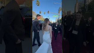 Elizabeth Olsen and Nicholas Braun at the Golden Globes 2024