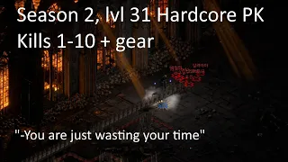 Diablo 2 Resurrected Season 2 - lvl 31 Hardcore PK Paladin kills 1-10 + gear