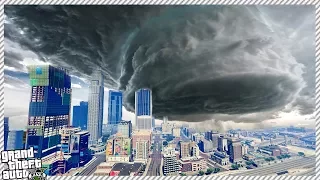 MEGA TORNADO DESTROYING LOS SANTOS! - GTA 5 THE END OF LOS SANTOS CITY