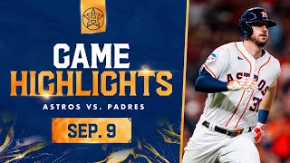 Padres vs. Astros Game Highlights (9/9/23) | MLB Highlights