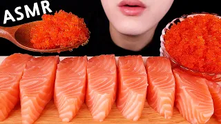 ASMR 연어+날치알 Salmon+TobikoEggs(FlyingFishRoe) (eating sounds) 먹방 [mukbang] 咀嚼音