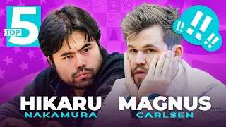 Hikaru Nakamura vs. Magnus Carlsen | Top 5 Best Moves