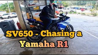 SV650 - Giving Yamaha R1 A Chase