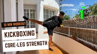 10-Minute Kickboxing Workout for LEGS & CORE STRENGTH & BALANCE