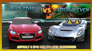 Audi TTRS vs Lotus-2 eleven - Asphalt 5 multiplayer showdown gameplay!