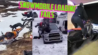 TOTAL IDIOTS ON SNOWMOBILES |  Snowmobile Loading & Unloading Fail Compilation