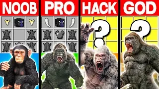 NOOB vs PRO vs HACKER vs GOD: KING KONG MONSTER CRAFTING CHALLENGE in Minecraft - Animation