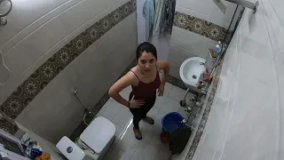 CCTV Camera Caught By Girl In Bathroom