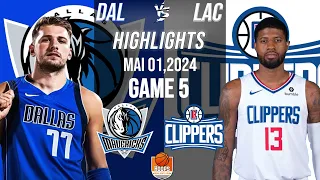Dallas Mavericks vs Los Angeles Clippers Game 5 , Half 1 Full Highlights | 2024 WCR1 |