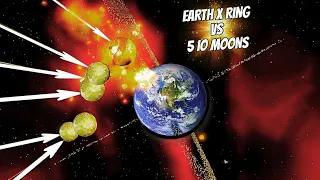 Earth Huge X-Ring Collision with Jupiter Io Moons | Universe Sandbox 2