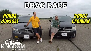 Honda Odyssey Vs. Dodge Caravan DRAG RACE!