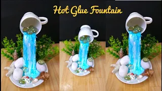 How to make beautiful cup waterfall fountain show piece #bestoutofwaste #seashells #craft