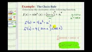 Ex 5:  Determine a Derivatives using The Chain Rule Involving Trig Functions