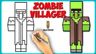 How to DRAW ZOMBIE VILLAGER MINECRAFT | Simple & Easy