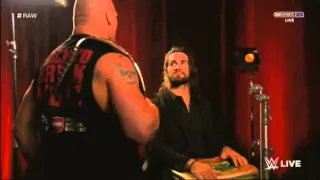 Seth Rollins takes Brock Lesnar's chair (RAW 1.26.15)