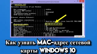 Как узнать Mac-адрес сетевой карты Windows 10?