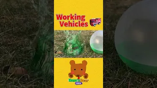 Green Car Carrier is Looking for a Green Car! Let's Pop Balloons to Find the Car!【Kuma's Bear Kids】